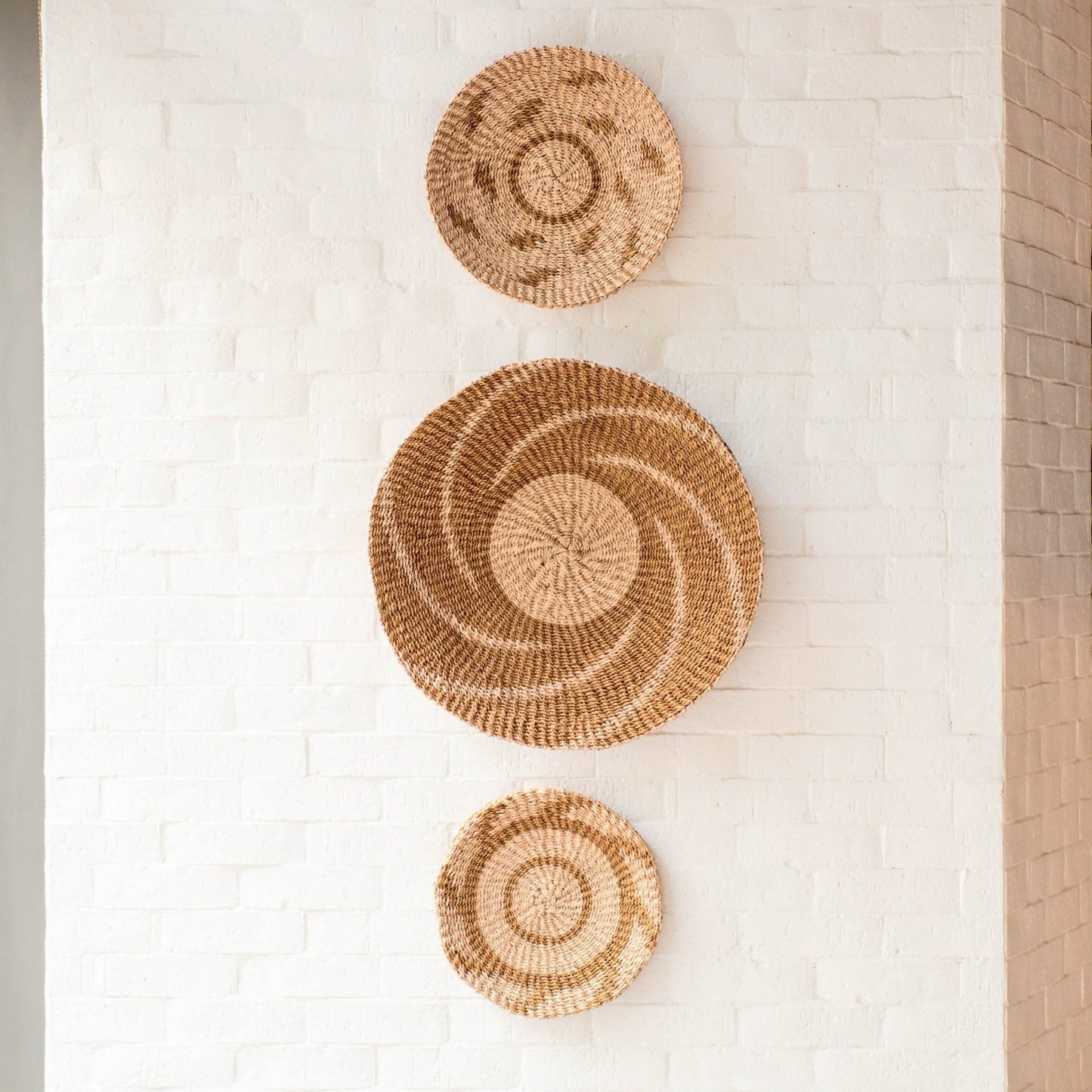 Natural + Brown Wall Baskets, Medium