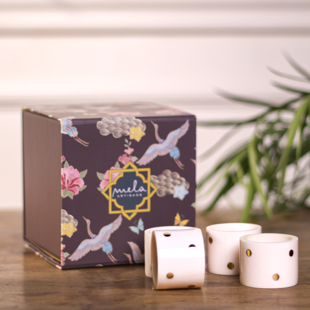 Sitara Handcrafted Napkin Ring Gift Box Set