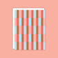 Retro Striped Checkerboard Blank Card-Boxed Set of 8