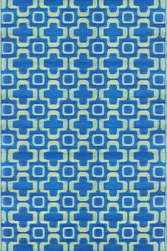 Club Blue & Green Outdoor Mat