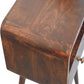 Solid Wood Mini California Walnut Curved Bedside Table