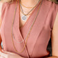 Mixed Metal Delicate Three Strand Necklace