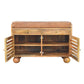 Solid Wood Oakridge Leather Shoe Cabinet