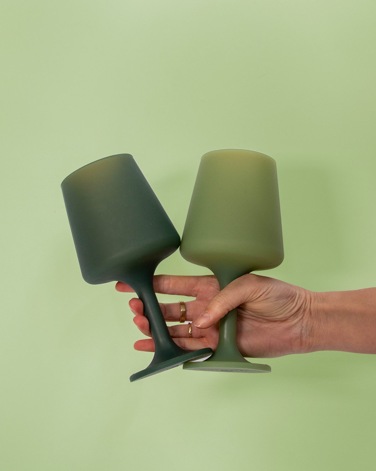sage + olive | swepp | silicone unbreakable wine glasses