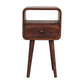 Solid Wood Mini Honey Caramel Curved Nightstand