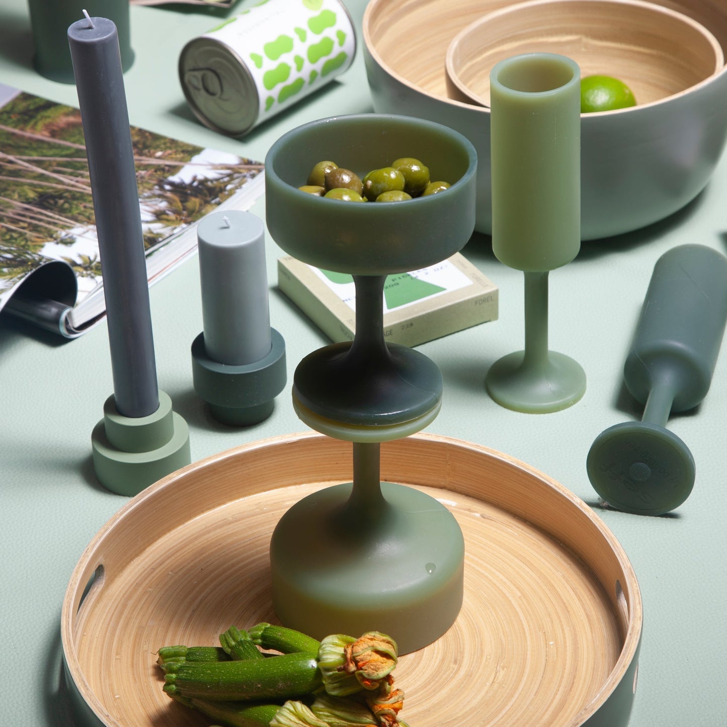 sage + olive | mecc | silicone unbreakable cocktail glasses
