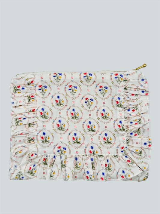 Vintage-Inspired Floral Pouch -Floral Symphony