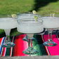 Set of 4 Natural Clear Hand Blown Margarita Glasses
