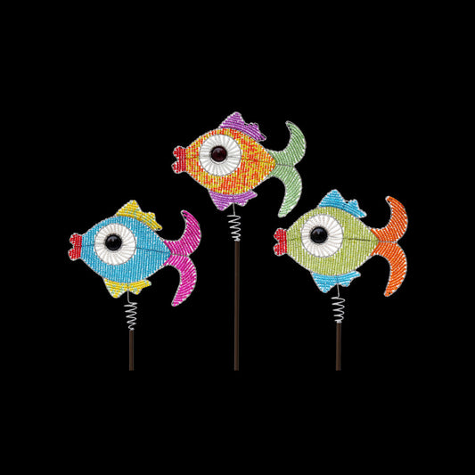 Fish Garden Stake, Asst  (Set of 3)