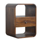 Solid Wood Chestnut Curved Edge Nightstand