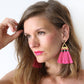 Trío Tassel Earring - Deep Pink