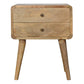 Solid Wood Curved Bedside, 2 Drawers
