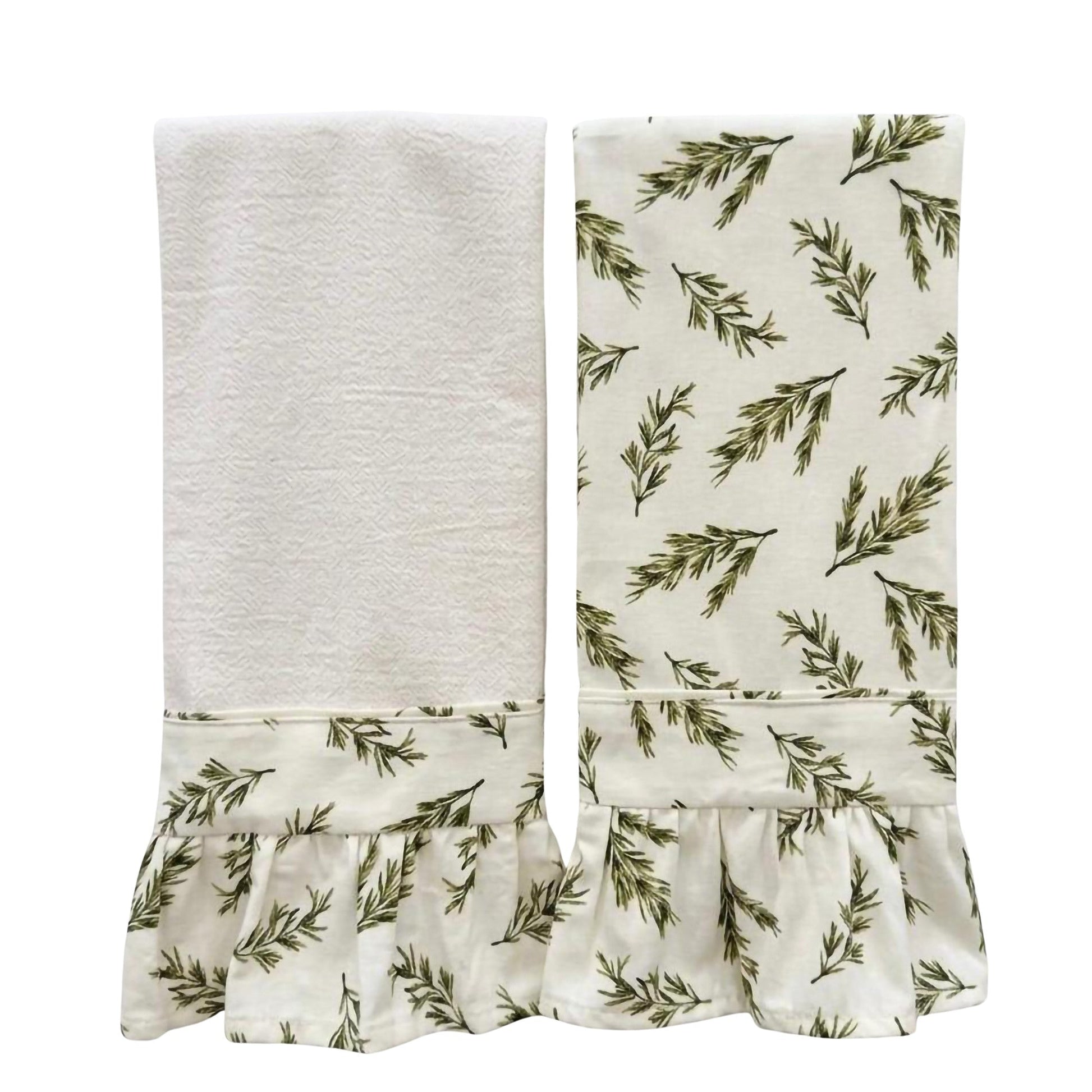 Rosemary Ruffled Kitchen Towels (Set of 2)