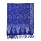 Handmade Batik Scarf, soft Cotton, Boulder, Blue, Light Blue, White