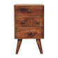 Solid Wood Honey Caramel Nordic Style 4-Drawer Multi Bedside Table