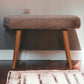 Solid Wood Faux Fur Fabric Bench