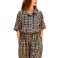 Vanessa Linen Gingham Shirt in Black