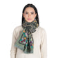 Botanica Embroidered Scarf -  Dark Olive