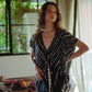 Madella Hand Dyed Kaftan Dress in Black Tie Dyed