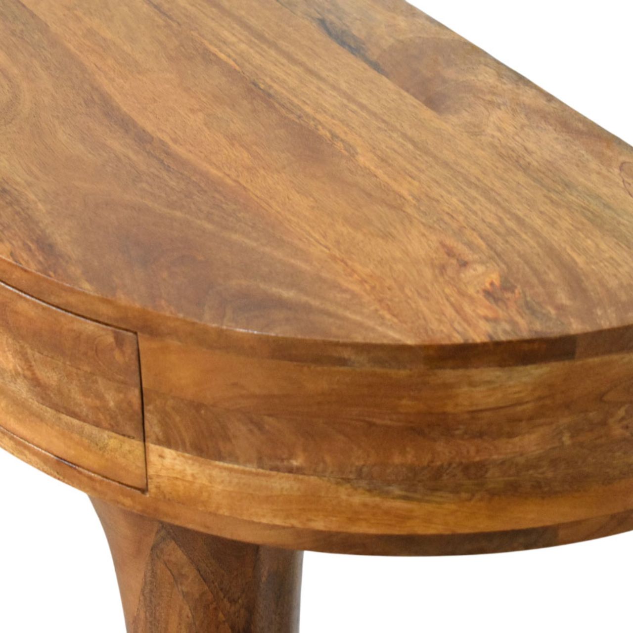 Solid Wood Amber Pedestal Console Table