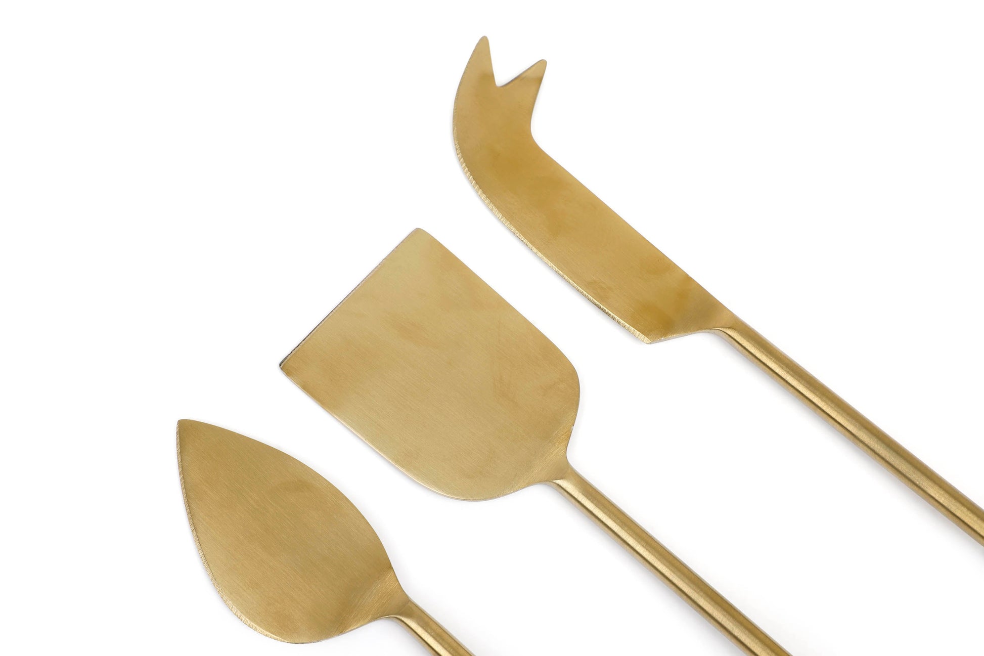 S/3 Brass Finish Cheese Knife Set