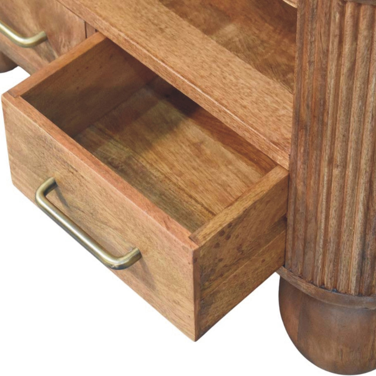 Solid Wood Briarwood Fluted Coffee Table