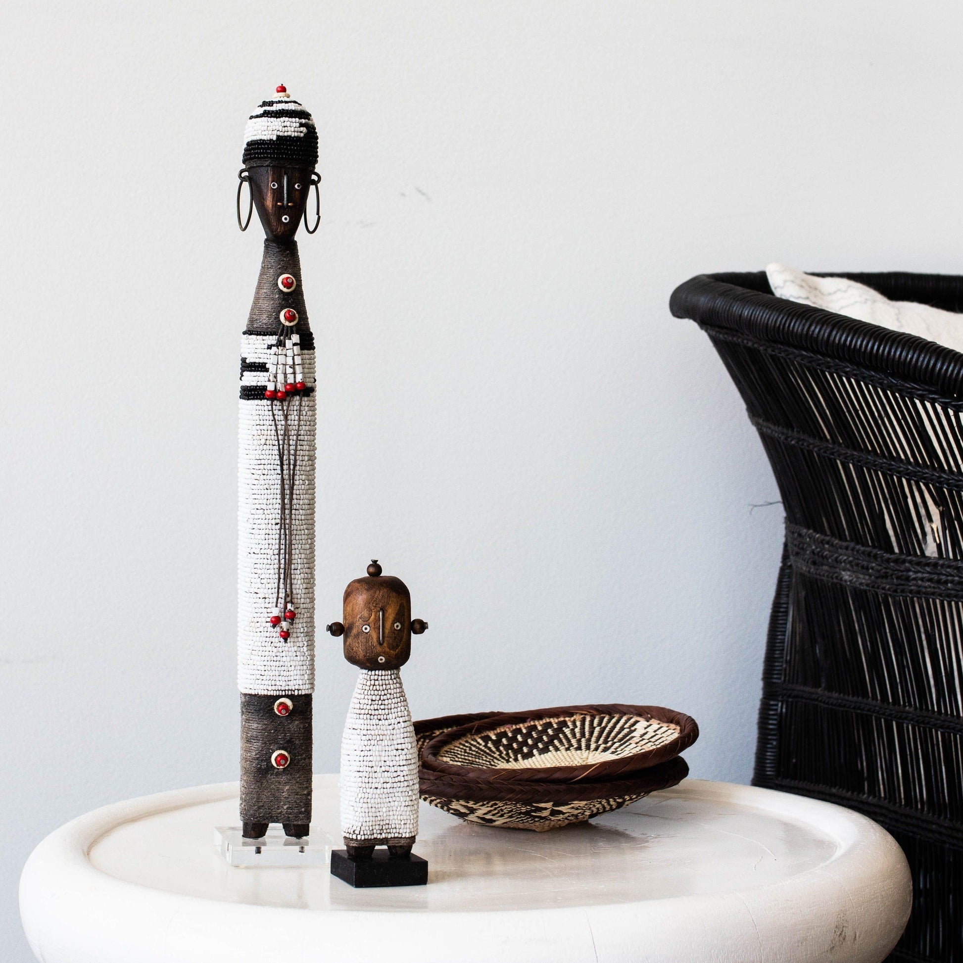 White Beaded African Namji Doll