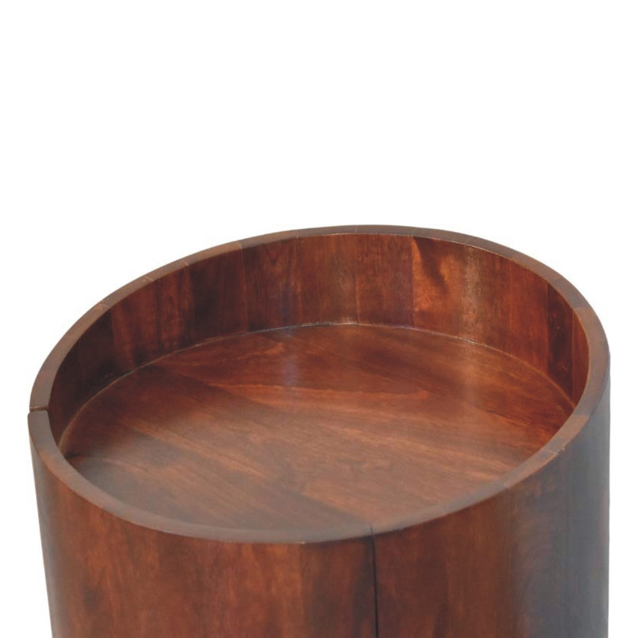 Solid Wood Winewood Round Side Cabinet
