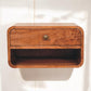Solid Wood Curved Honey Caramel Wall-Mounted Bedside Table