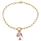 Peach Baroque Pearl Charm Cluster Necklace