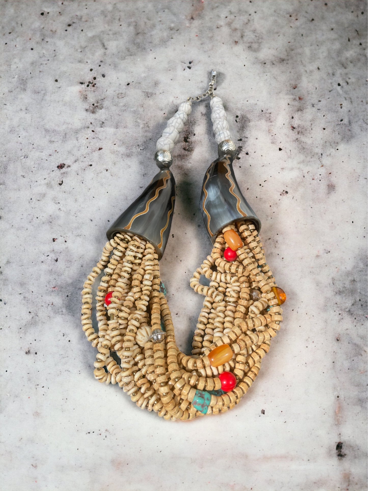 The Horn and Glass Bead Necklace