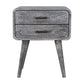 Solid Wood Sandblasted Ash Curved Bedside Table