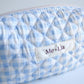 Gingham Blue Make-up Pouch - Small