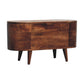 Solid Wood Honey Caramel Rounded Lid-Up Blanket Box