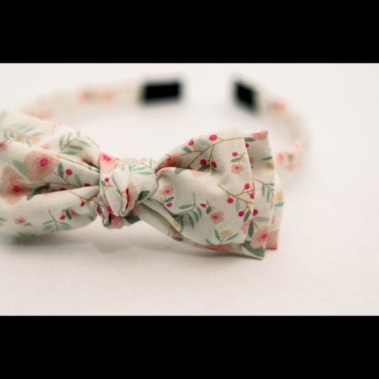 Three Little Bows Headband- Pink Camellia