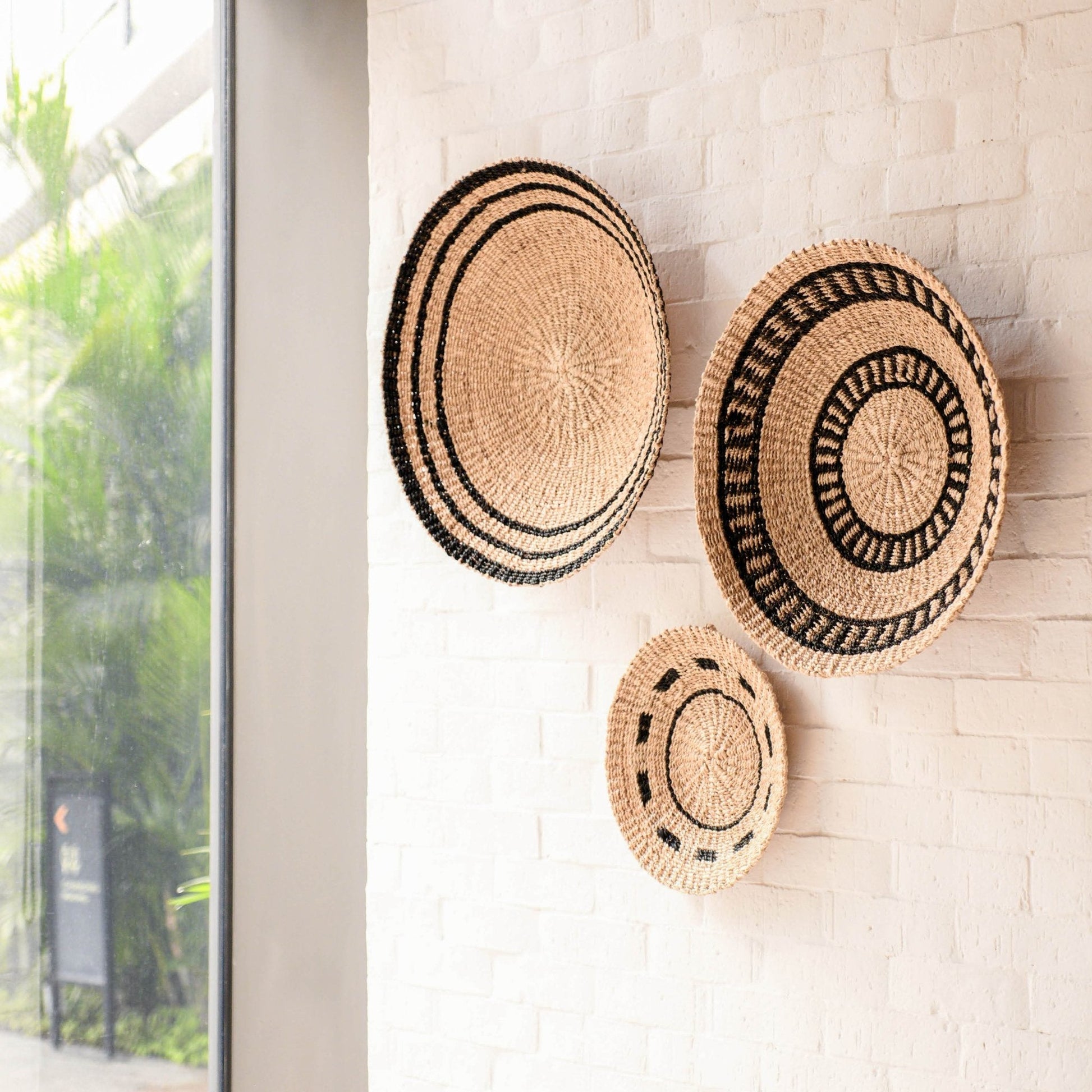 Natural + Black Wall Baskets, Large