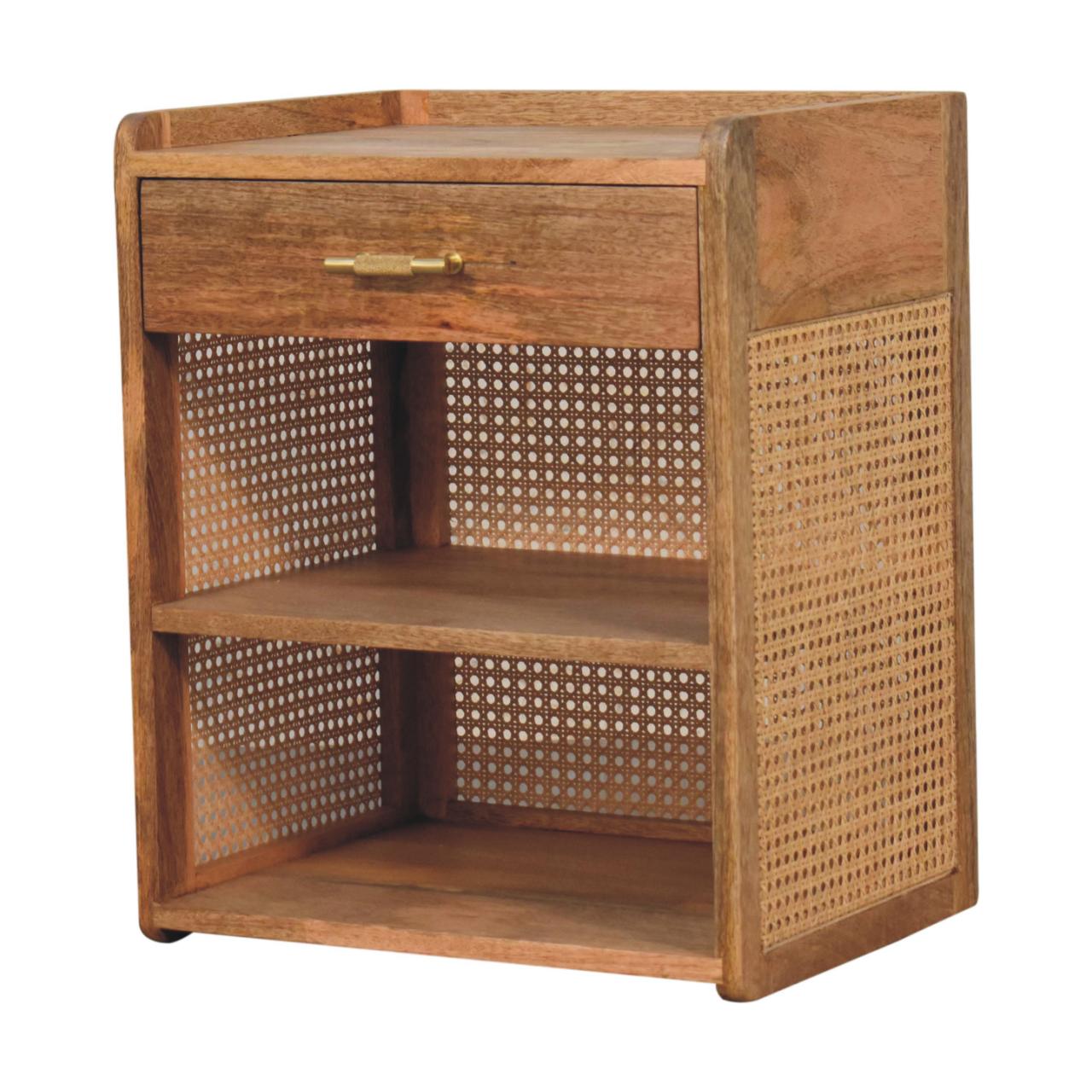 Solid Wood Larissa T-Bar Bedside Table