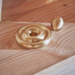 Savi Solid Brass Low Candleholder in Brushed Brass