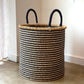 Handwoven Hamper - Natural with Black Stripes - Large