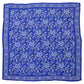 Large 39" Hand Dyed Batik Bandana, Blue Tendril, 100% Cotton