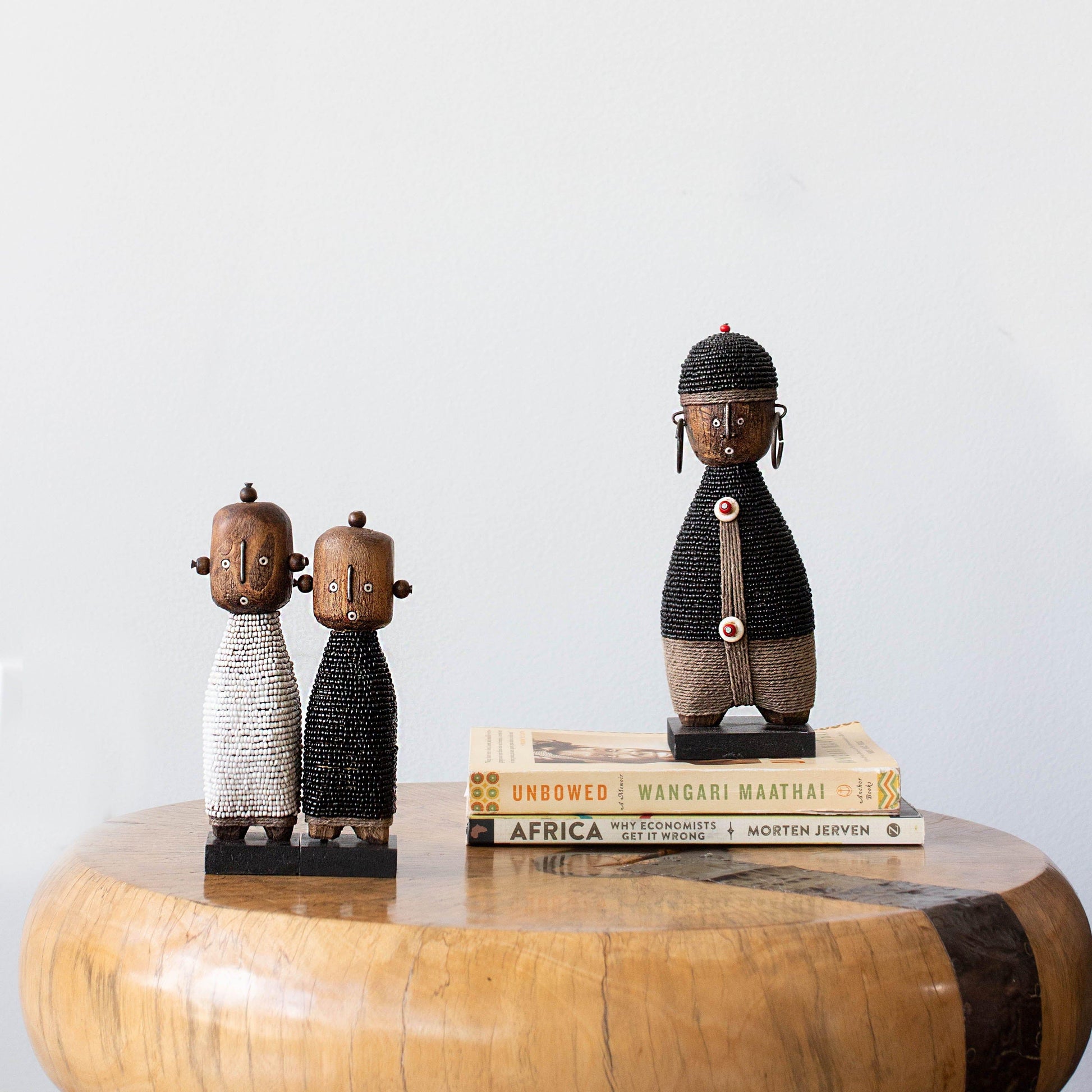 Black Beaded & Cowrie Shells African Namji Doll