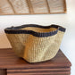 Handwoven Wave Basket - Natural w/ Black Accent