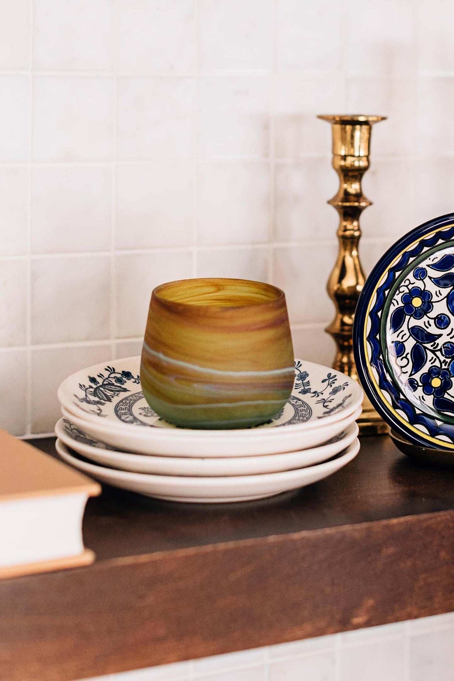 Phoenician Glass Candleholder