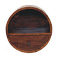 Solid Wood Floating Circle Chestnut Bedside Table