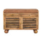 Solid Wood Oakridge Leather Shoe Cabinet