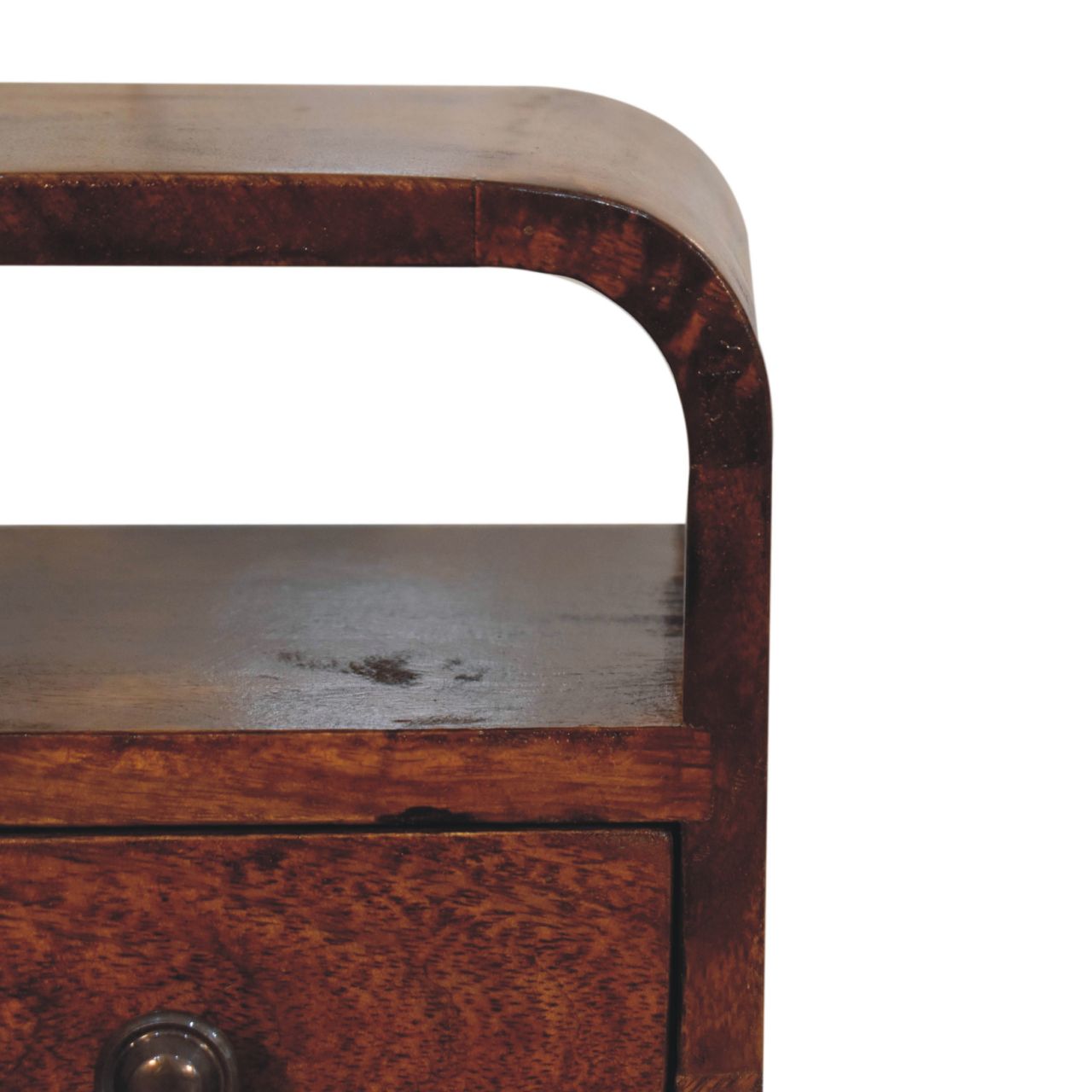 Solid Wood Extra Mini Curve Bedside Table