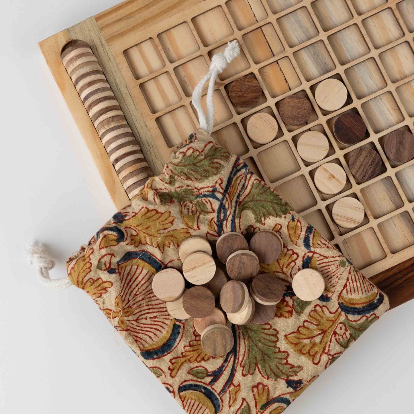 Handcarved Wood Reversi Game