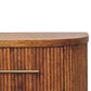 Solid Wood Ribbed Bedside with Brass Accents