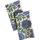 Cotton Napkins Blue and Green Floral Napkin Set of 4 Cloth Napkins for Dining Table, Brunch or Farmhouse Decor 17x17
