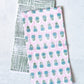 S/2 Tea Towel Set - Lily Rose & Stripe Sage